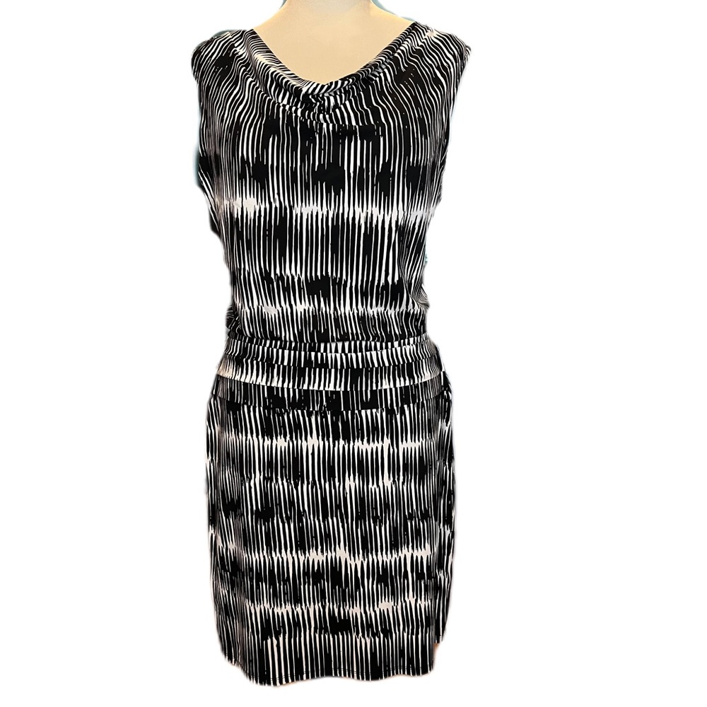 Ann Taylor NWT Size Large Petite Dress Black & Ivory Summer